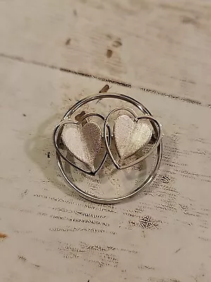 Vintage Sterling Silver Van Dell Pin/Brooch DOUBLE HEART Hearts • $7