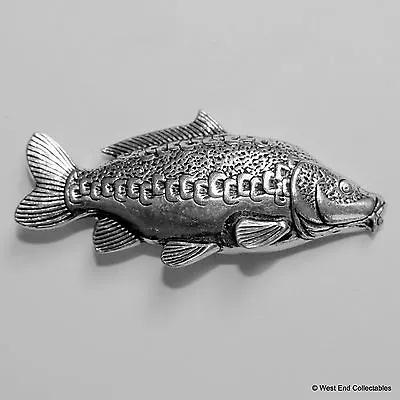 Mirror Carp Pewter Pin Brooch -British Hand Crafted- Coarse Fishing Angling Fish • £7.49