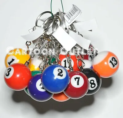 3 Mini Billiards Shaped Keyring 8 Ball Billiards Pool Ball Keychain Random Color • $6.64