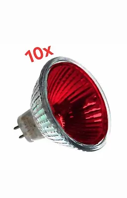  10x Red 50w GU5.3 MR16 12° Coloured Dichroic 50mm Spot Light YELLOW • £9.99