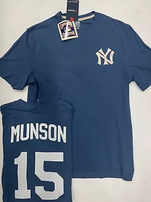 Thurman Munson  Cooperstown Yankees Mens Name And Number Shirt Jersey  Sewn Logo • $23.99