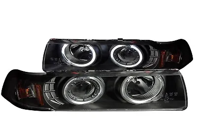 Anzo 121325 Black LED Halo Projector Headlights For 92-98 BMW 3 Series E36 • $211.27