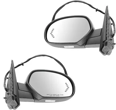 Power Fold Memory Heated Puddle Light Chrome Signal Mirrors For 07-14 Chevy GMC • $209.99