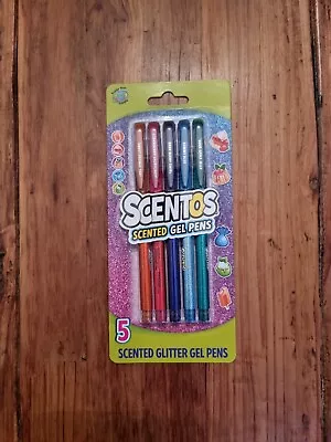 £7.98 • Buy Scentos 5 Fruit Scented Glitter Coloured Markers Pens | 60916 | New & Free Post