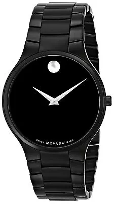 Movado Men's SERIO Black Dial Black PVD Bracelet Slim Watch • $899