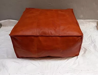 Un-Stuffed Moroccan Leather Ottoman Footstool Pouffe 30'' Comfertable Classic • $152