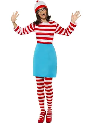 £34.66 • Buy Wheres Wally Ladies Fancy Dress Costume 80s Wenda Womens Cartoon Book Week