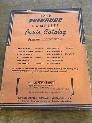 1946 Evinrude Parts Catalog Elto Original  Outboard Boat Motors • $19.99