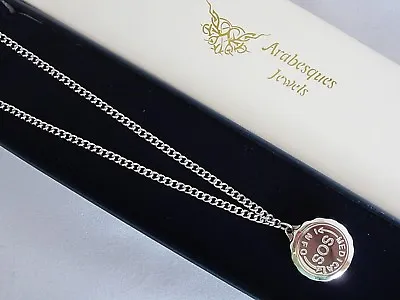  Ladies/mens Sos Pendant/necklace/medical Alert/stainless Steel Talisman Silver • £25.99