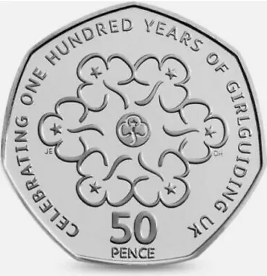UK 2010 50p Coin Celebrating 100 Years Girl Guilding UK Fifty Pence Coin • £1.55