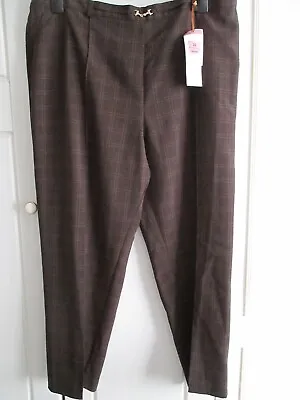 £9.99 • Buy Marks And Spencer Classic Trousers Brown Mix Size 22 Bnwt