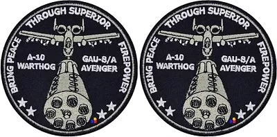 A-10 Warthog Peace Through Superior Firepower Air Force Patch  - 2PC - 3.5  Hook • $13.99