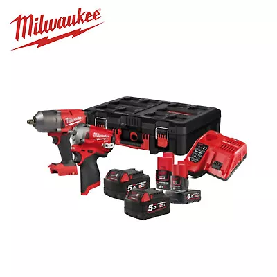 Milwaukee M18/m12 Fuel Impact Wrench 4 Batteries & Charger In Case • £651.88