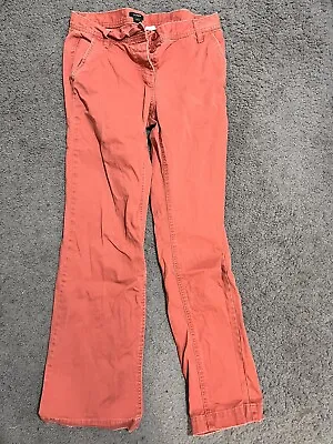 J Crew City Fit Salmon Pink Chino Women Trouser 4 Bootcut Cotton City Fit • $12.75