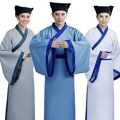 Mens Hanfu Fancy Dress Song Dynasty Scholar Outfit Chinese Ancient Costume • £25.60