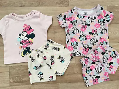 Baby Girl 0-3 Months Disney Minnie Mouse 2 Shorts Outfits Pink • £5