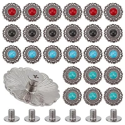 24 Sets Sunflower Decoration Rivets Studs 4 Colors 24mm Vintage Conchos Nailh... • $25.04