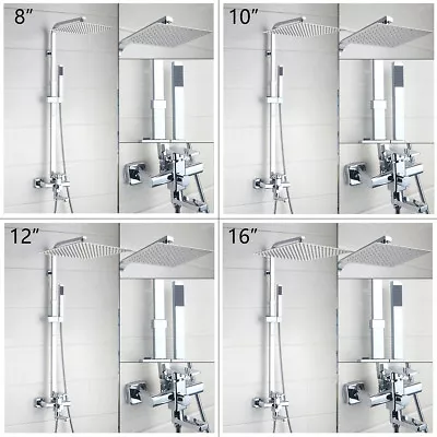 Wall Mount Bathroom 8-16  Rainfall Shower Faucet Set Tub Mixer Tap Hand Spray • $175