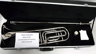 Nickel Plated Bb/F Tenor Trombone W/ Case And Mouthpiece Excellent Condition • $359