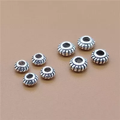 10 Sterling Silver Bulk Gear Beads 925 Silver Small Donut Spacer For Bracelet • $9.87