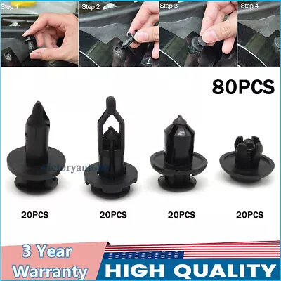 80 Car Push Retainer Pin Body Bumper Rivet Trim Moulding Clip Accessories Kit US • $9.99