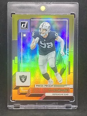 Maxx Crosby  RARE GOLD REFRACTOR INVESTMENT CARD SSP PANINI RAIDERS MINT • $17.99