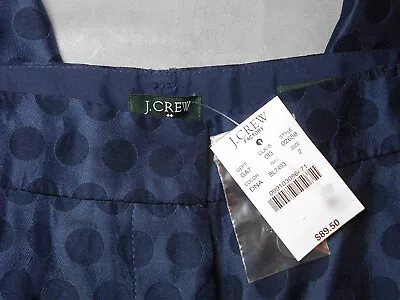 NEW J. CREW Size 2 Dress Pants Navy Polka Dots 30 X 26 SKIMMER Women's • $27.99