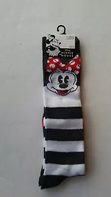 Disney Minnie Mouse Striped Tall Socks Size 4-10 NWT • $8.99