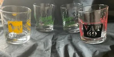 4 Vintage Whisky Tumblers Advertising Haig Scotch White Horse Vat 69 Etc • £8