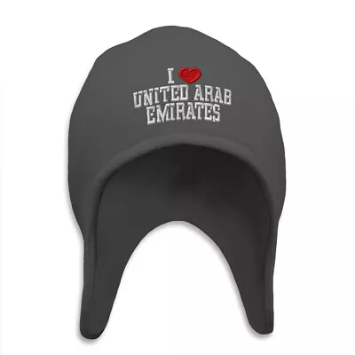 Ear Flap Beanie For Men & Women I Love United Arab Emirates I Love Acrylic • $19.99