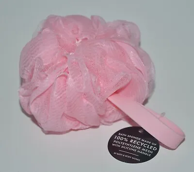 Bath & Body Works Pink Mesh Shower Sponge Loofah Pouf Soft Silicone Handle Strap • $5.99