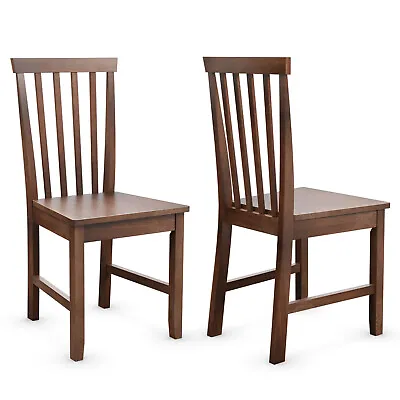 2 PCS Dining Chair Spindle Back Kitchen Room Side Chair Stable Solid Wooden Legs • $124.50