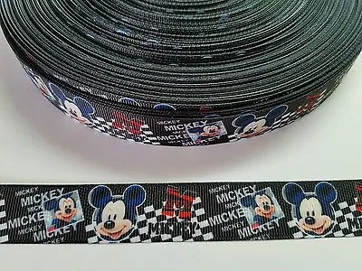 5 Yards 7/8  Mickey Mouse Grosgrain Ribbon Hair Bow Supply. • $3.89