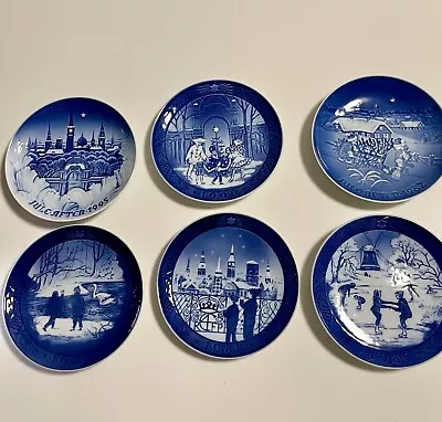 B&G Bing & Grondahl Vintage 6 Collectible Blue White Plates 1980-1995 Signed • $70