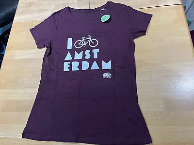 Parkarma I BIKE AMSTERDAM Graphics Maroon Tshirt  - Womens Sz M - NEW • $19