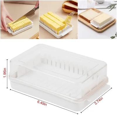 Butter Cheese  Cutting Dish With Lid Dust-proof Slicing Storage Box Containers • $14.33