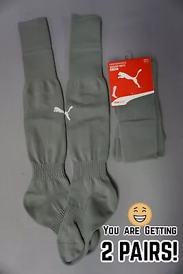 2 PAIRS Puma YOUTH AGES 6-10 (Size 1) Soccer Sport Socks GRAY #96 • $9.99