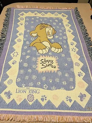 Disney Lion King Simba Baby Multicolor Throw Blanket Wall Hanging 33” X  48” • $46.95