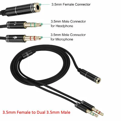 £4.42 • Buy Headphone Splitter Cable Headphone Extension Cable 1M For Headphone Microphone
