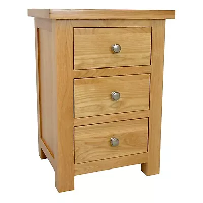 GROFurniture Large Solid Oak Bedside Table Bedside Cabinet 3 Drawer Nightstand • £169.99