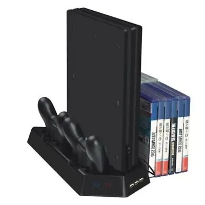$45.65 • Buy For PS4/PS4 Slim/PS4 Pro Vertical Cooling Fan Stand Game Mount Charging Station