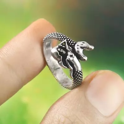 Vintage 925Sterling Silver Mermaid Adjustable Ring Handmade Casualwear Ring Gift • $16.99