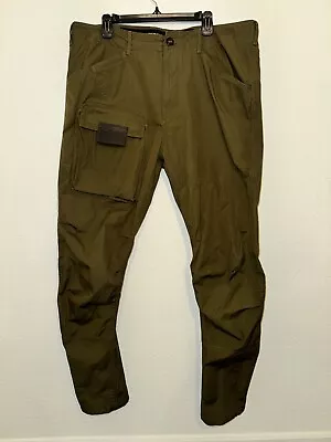 G Star Raw Cargo Pants Size 38/36 NWOT Army Green Cargos G Star Raw Denim • $40