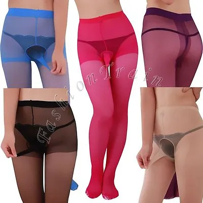 Sexy Men Sheer See Through Pantyhose Penis Sheath Pouch Tight Underwear Stocking • £2.38