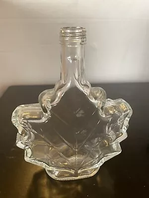 Maple Leaf Syrup Bottle Clear Glass Vintage No Cap • $6