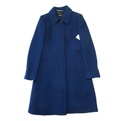 NWT J.Crew New Lady Day TopCoat Mediterranean Navy Italian Doublecloth Wool 2 • $200