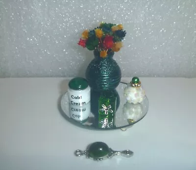 Vase Of Flowers &  Miniature Vanity Set  For Barbie Dollhouse Or Curio~*~GMF14 • $7.95