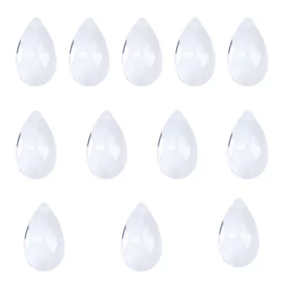  12 Pcs Chandelier Replacement Crystals Tears Clear Glass Beads Ornament Curtain • £6.18