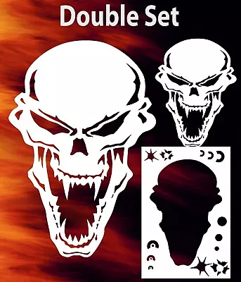 Skull 4 Airbrush Stencil Large Small Or Double Set Spray Vision Template • $16.98