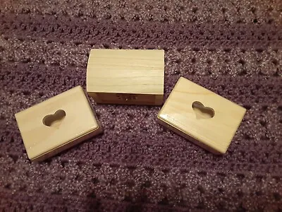 $10 • Buy New Lot Of 3 Miniature Wooden Hinged Latched Unfinished Boxes For Craft Purposes